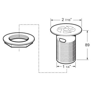 Deva 1.25" Free Flow Slotted Basin Waste - Chrome (WSTGR114/S) - main image 2