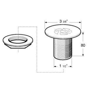 Deva 1.5" Free Flow Unslotted Bath Waste - Chrome (WSTGR112/UNS) - main image 2