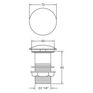 Deva Free Flow Slotted Basin Waste - Chrome (WST307) - main image 2