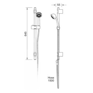 Deva Vista Single Function Shower Fittings - Chrome (KIT-VISBS) - main image 2