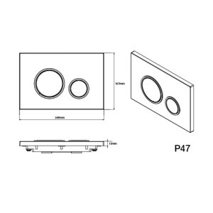 Fluidmaster T-Series Circle Dual Flush ABS Plate - Gloss Chrome (P47-0120-0240) - main image 2