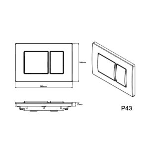 Fluidmaster T-Series Key Dual Flush ABS Plate - Black (P43-0190-0240) - main image 2