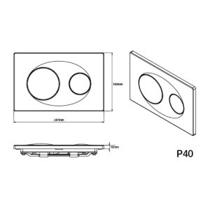 Fluidmaster T-Series Orbi Dual Flush ABS Plate - Black (P40-0190-0240) - main image 2