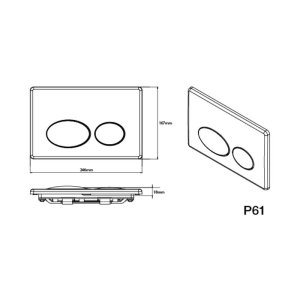 Fluidmaster T-Series Tactile Dual Flush ABS Plate - Gloss Chrome (P61-0120-0240) - main image 2