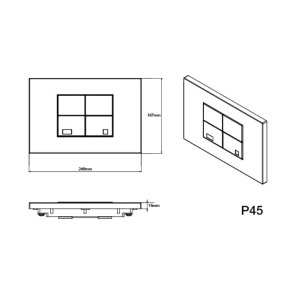 Fluidmaster T-Series Tile Dual Flush ABS Plate - White (P45-0130-0240) - main image 2