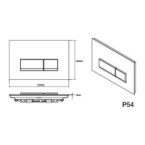 Fluidmaster T-Series Vivente Dual Flush Glass Plate - Black (P54-0001-0240) - main image 2