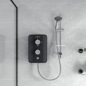 Gainsborough Slim Duo Electric Shower 8.5kW - Piano Black (GSDPB85) - main image 2