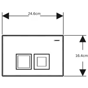 Geberit Delta25 Dual Flush Plate - Matt Chrome (115.135.46.5) - main image 2