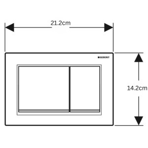 Geberit Omega30 Dual Flush Plate - Matt Black/Gloss Chrome (115.080.14.1) - main image 2