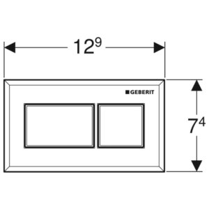 Geberit Pneumatic Dual Flush Plate - Square Design Protruding - Gloss Chrome (116.052.21.1) - main image 2