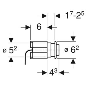 Geberit Pneumatic Single Flush Button- Brushed Chrome (115.114.FW.1) - main image 2