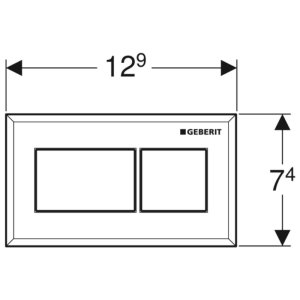 Geberit Pneumatic Square Dual Flush Plate - For Sigma Concealed Cistern - Black / Chrome (116.053.KV.1) - main image 2