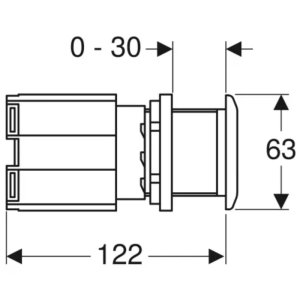 Geberit Pnuematic Single Flush Actuator - Stainless Steel (115.947.00.1) - main image 2