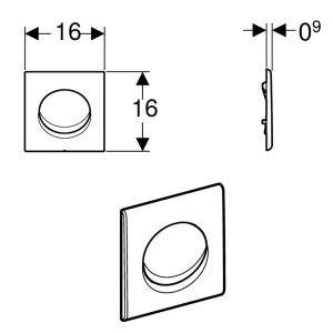 Geberit Samba Pneumatic Urinal Flush Plate - Matt Chrome (241.319.46.1) - main image 2