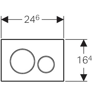 Geberit Sigma20 dual flush plate - matt/brushed chrome (115.882.KN.1) - main image 2