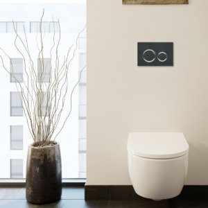 Geberit Sigma21 Dual Flush Plate - Mustang Slate / Chrome (115.884.JM.1) - main image 2