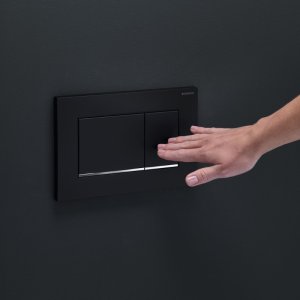 Geberit Sigma30 Dual Flush Plate - Matt Black/Chrome (115.883.14.1) - main image 2