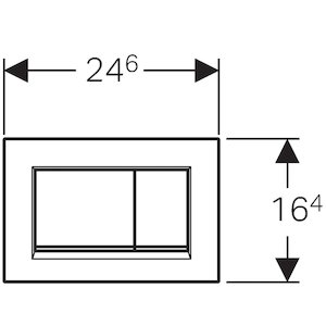 Geberit Sigma30 dual flush plate - matt plate/polished edge detail (115.883.KN.1) - main image 2