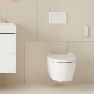 Geberit Sigma30 Stop-And-Go Flush Plate - Matt White/ Gloss Chrome (115.893.JT.1) - main image 2