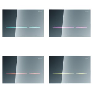 Geberit Sigma80 Electronic Touchless Dual Flush Plate - Mains Operation - Glass Reflective (116.090.SM.6) - main image 2