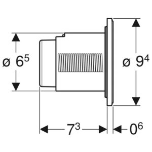 Geberit Type 01 Pnuematic Dual Flush Button - For Sigma Concealed Cistern - Matt Chrome - Plated (116.043.46.1) - main image 2