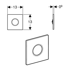Geberit Type 10 pneumatic urinal flush plate - white/gold (241.915.KK.1) - main image 2