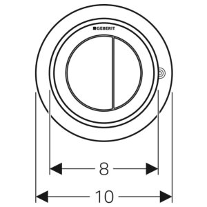 Geberit Type 10 Pneumatic Dual Flush Button - Furniture Actuator - Black (116.057.16.1) - main image 2