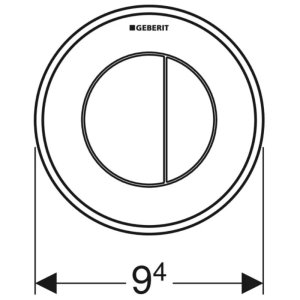 Geberit Type 10 Pneumatic Dual Flush Button - White / Gloss Chrome (116.055.KJ.1) - main image 2