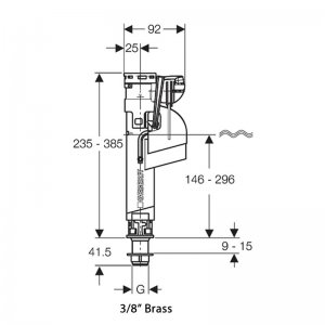 Geberit Type 360 fill valve bottom connection (3/8" brass) (281.214.00.1) - main image 2