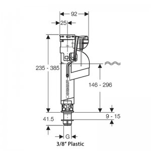 Geberit Type 360 fill valve bottom connection (3/8" plastic) (281.204.00.1) - main image 2