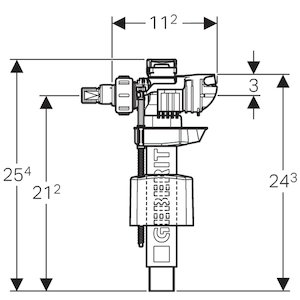 Geberit Type 380 filling valve (3/8" brass union) Please see information below (242.983.00.1) - main image 2