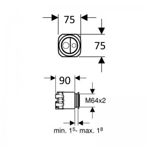 Geberit WC dual flush control actuator (241.413.21.1) - main image 2
