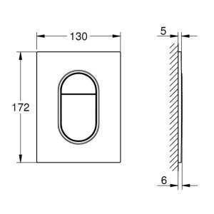 Grohe Arena Cosmopolitan S Dual Flush Plate - Chrome (37624000) - main image 2