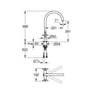 Grohe Atrio Two Handle Sink Mixer 1/2" - Brushed Hard Graphite (30362AL0) - main image 2