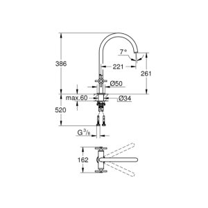 Grohe Atrio Two Handle Sink Mixer 1/2" - Supersteel (30362DC0) - main image 2