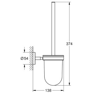 Grohe Bau Cosmopolitan Toilet Brush Set - Chrome (40463001) - main image 2