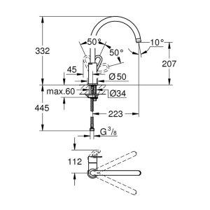 Grohe Bauloop Single Lever Sink Mixer - Chrome (31368000) - main image 2