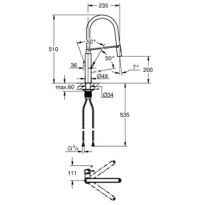 Grohe Concetto Single Lever Sink Mixer 1/2" - Supersteel (31491DC0) - main image 2