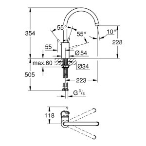 Grohe Concetto Single Lever Sink Mixer 1/2" - Supersteel (32661DC1) - main image 2