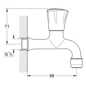 Grohe Costa L Bibtap 1/2" - Chrome (30098001) - main image 2