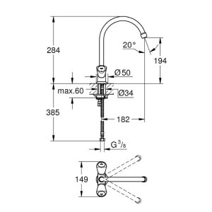 Grohe Costa S Sink Mixer - Chrome (31819001) - main image 2