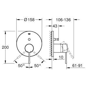 Grohe Essence Single Lever Shower Mixer With 2 Way Diverter Trim - Chrome (24058001) - main image 2
