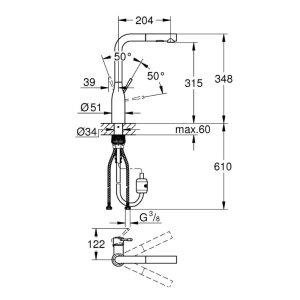 Grohe Essence Single Lever Sink Mixer - Hard Graphite (30270A00) - main image 2