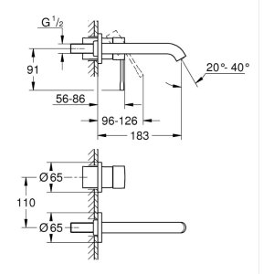 Grohe Essence Two Hole Basin Mixer Tap Trim - Chrome (19408001) - main image 2