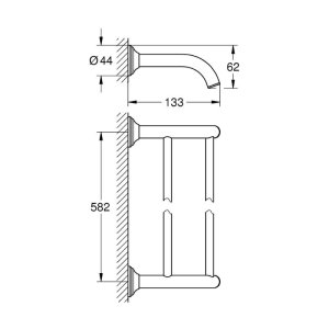 Grohe Essentials Authentic Double Towel Rail - Brushed Nickel (40654EN1) - main image 2