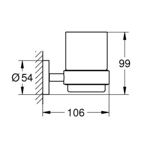 Grohe Essentials Crystal Glass With Holder - Brushed Nickel (40447EN1) - main image 2