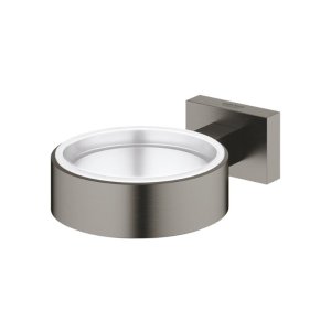 Grohe Essentials Cube Glass/Soap Dish Holder - Brushed Hard Graphite (40508AL1) - main image 2
