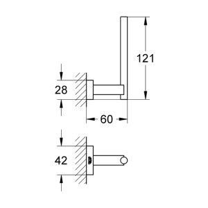 Grohe Essentials Cube Toilet Paper Holder - Brushed Hard Graphite (40623AL1) - main image 2