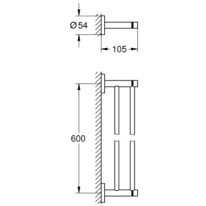 Grohe Essentials Double Towel Rail - Brushed Hard Graphite (40802AL1) - main image 2