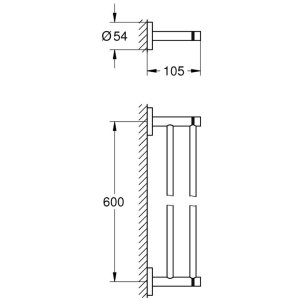 Grohe Essentials Double Towel Rail - Polsihed Nickel (40802BE1) - main image 2